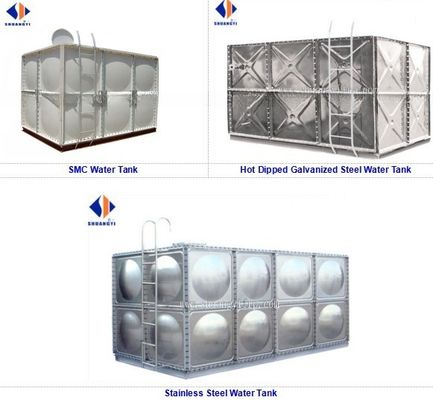 Rechthoekige watertank met modulair HDG-ontwerp H mm 1106-2612 Voldoet aan GB5749-85 normen