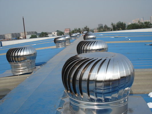 Zilveren zelf aangedreven dakventilator roestvrij staal FRP Plastic dakturbine Turbo ventilator gemaakt